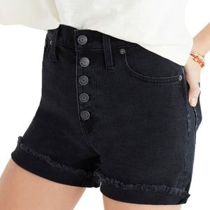 Madewell High Rise Black Denim Shorts Size 25
